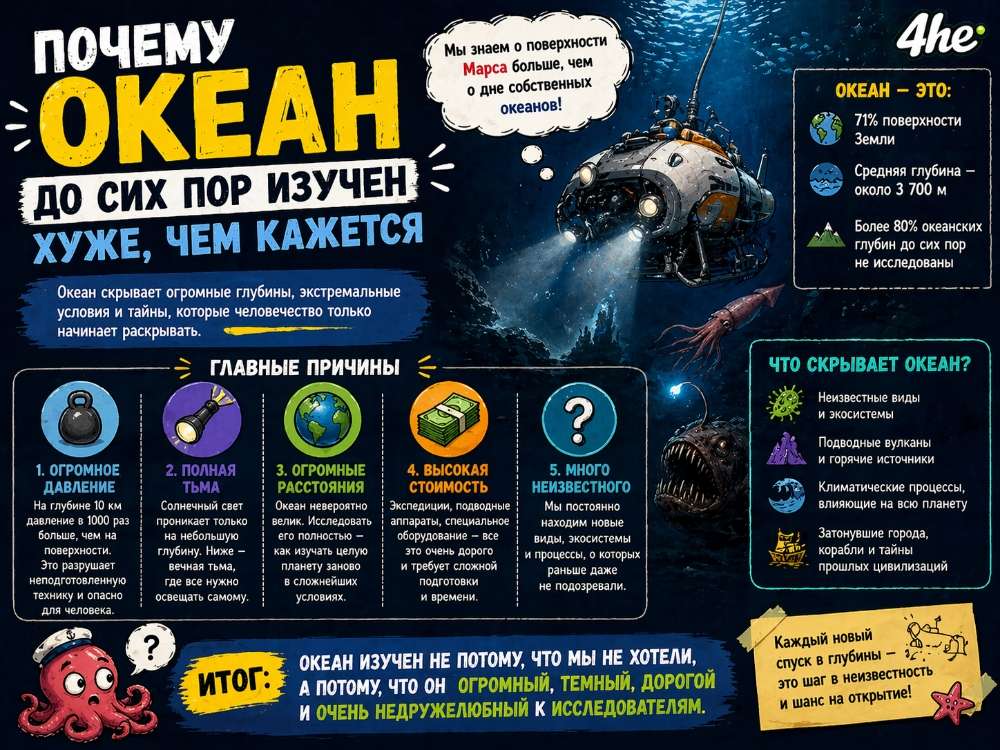 Почему океан до сих пор изучен хуже, чем кажется