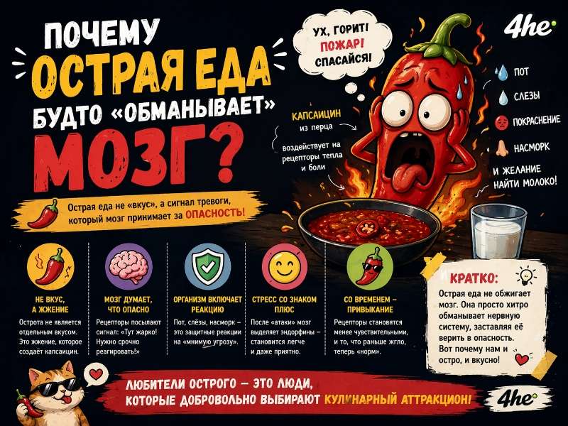 Почему острая еда будто “обманывает” мозг