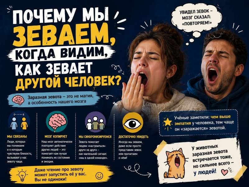 Почему мы зеваем, когда видим, как зевает другой человек