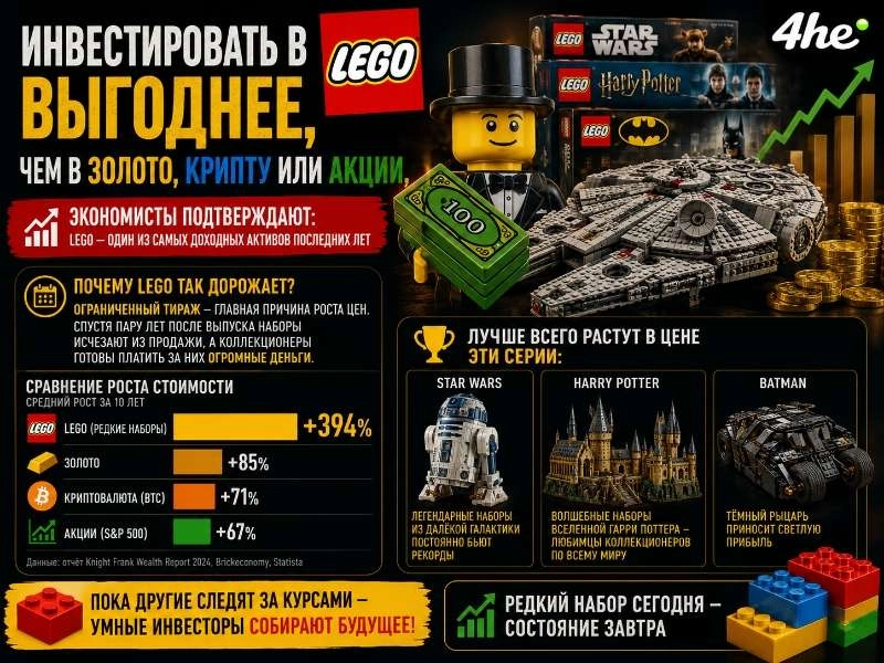 Инвестиции в LEGO оказались выгоднее золота и криптовалюты