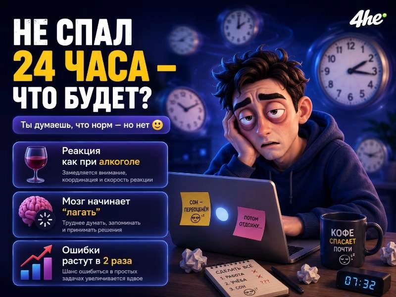 Что будет, если не спать 24 часа подряд