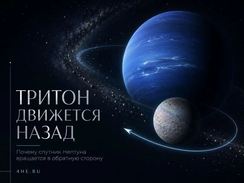 Почему спутник Нептуна Тритон вращается в обратную сторону