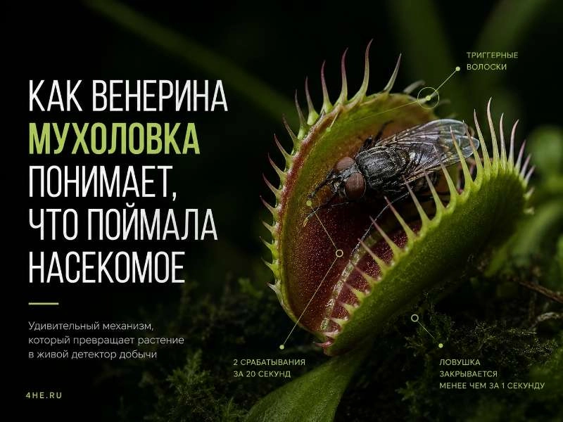 Как венерина мухоловка понимает, что поймала насекомое