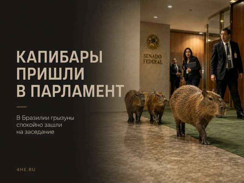 Капибары неожиданно пришли на заседание парламента в Бразилии