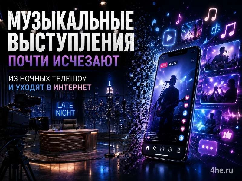 Музыкальные выступления почти исчезают из ночных телешоу и уходят в интернет